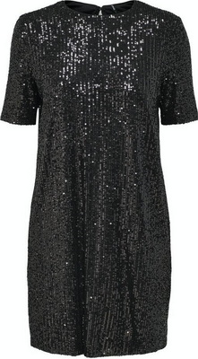 Mini Evening Dress with sequins Black